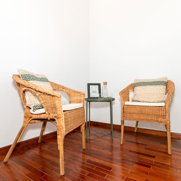 the chairs in the room timanfaya of finca tamaragua